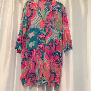 Lilly Pulitzer Coverup Emerald Beach Sz Med